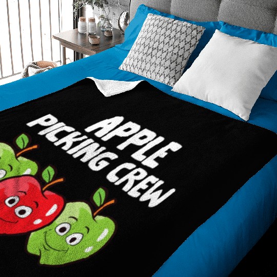 Apple Farmer Apple Lover Fruit Funny Apple Picking Baby Blankets