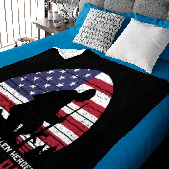 Honor The Fallen Heroes Memorial Day Us Flag Baby Blankets