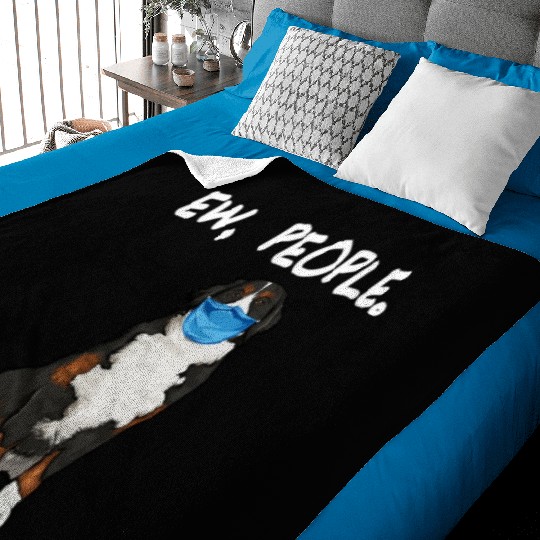 Bernese Mountain Dog Ew People Dog Wearing Face Baby Blankets