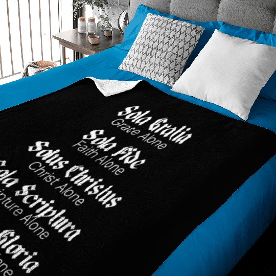 Five Solas Reformed Christian Protestant Theology Baby Blankets
