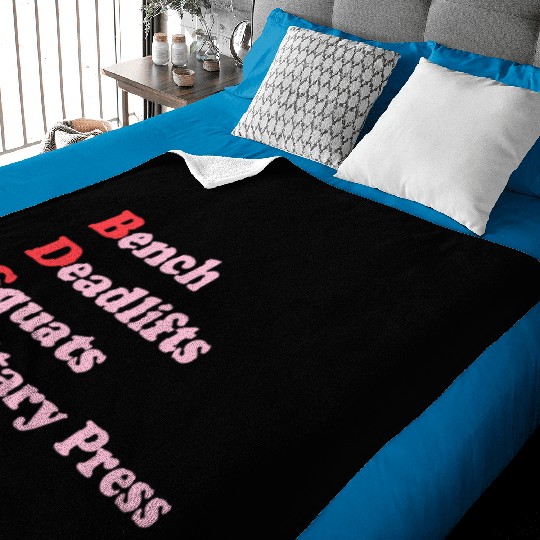 Bench Deadlifts Squats Military Press Baby Blankets