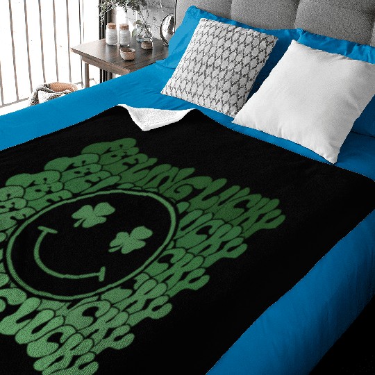 Feeling Lucky Saint Paddys Irish Smiling Icon Sham Baby Blankets