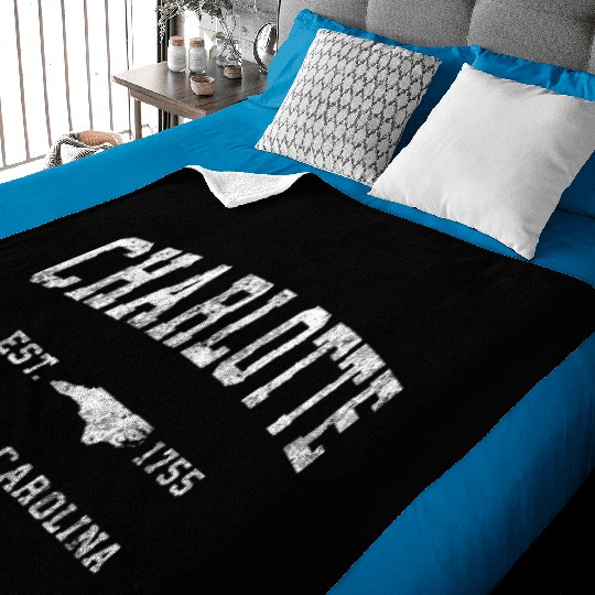 Charlotte North Carolina Nc Athletic Sports Baby Blankets