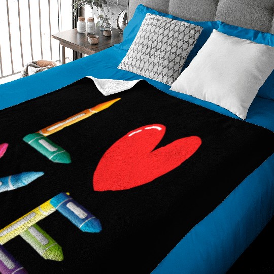 Pre-K Teacher Preschool Day Love Teachers Crayon Baby Blankets