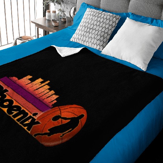 Phoenix Az Cityscape Basketball Fans Baby Blankets