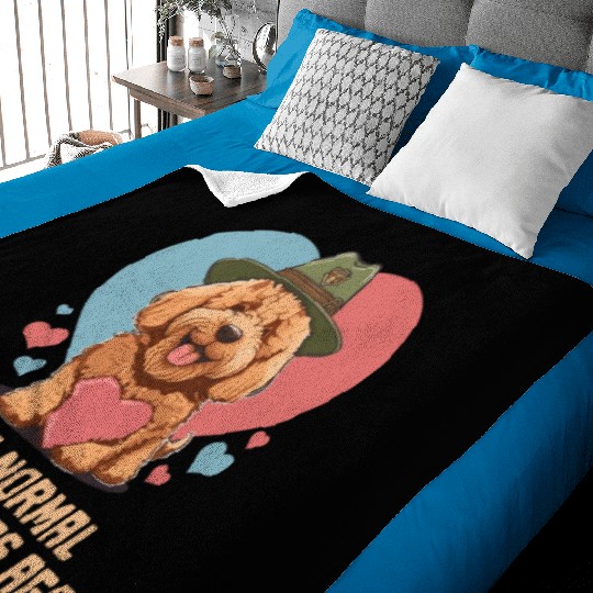 I Was Normal Two Doodles Ago Goldendoodle Dad Dog Baby Blankets