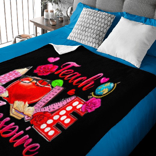 Teacher Love Inspire Floral Pencil Back To School Baby Blankets