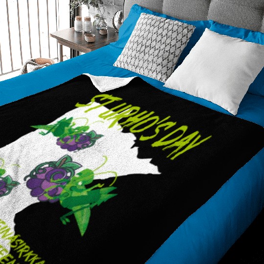 St Urhos Day Grasshopper Grapes Vineyard Minnesota Baby Blankets
