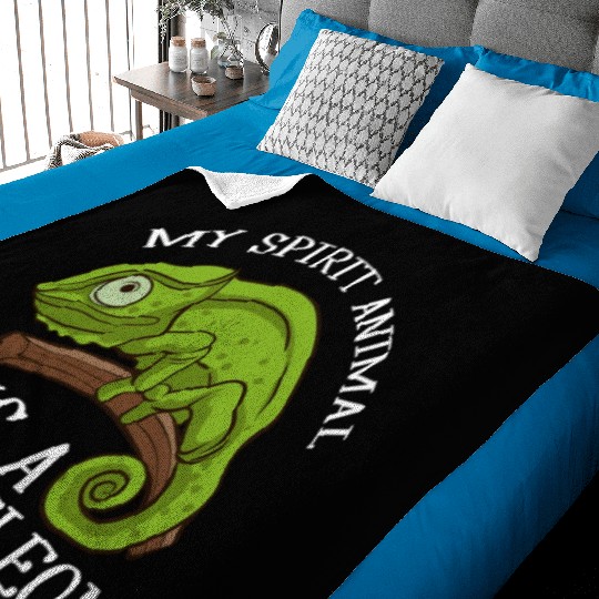 My Spirit Animal Is A Chameleon Lizard Chameleon Baby Blankets