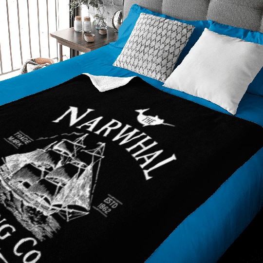 Narwhal Whaling Co Baby Blankets
