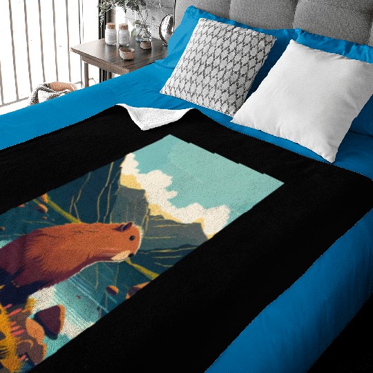 Capybara Nature Capibara Baby Blankets
