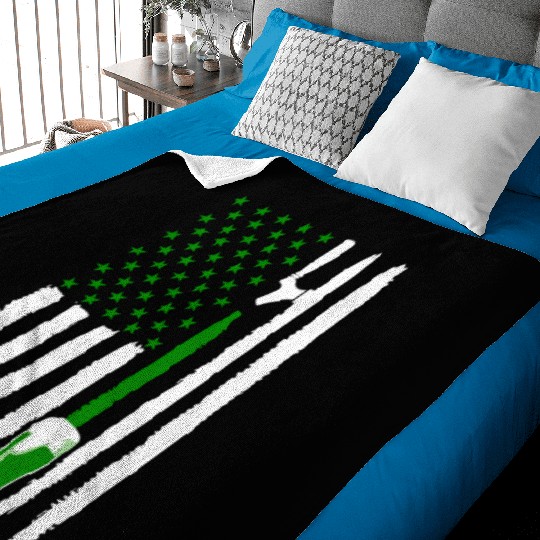 Green St PatricDay Beer American Flag Patriotic Ir Baby Blankets