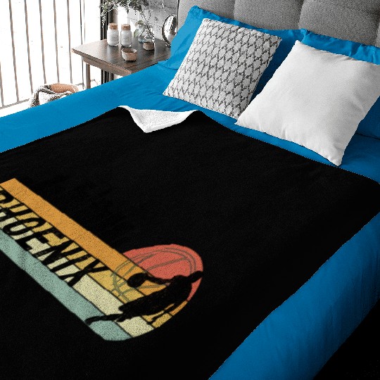 Phoenix Az Cityscape Sun Basketball Fans Baby Blankets