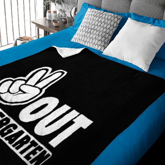 Out Kindergarten Happy Graduation Day Kinder Stude Baby Blankets