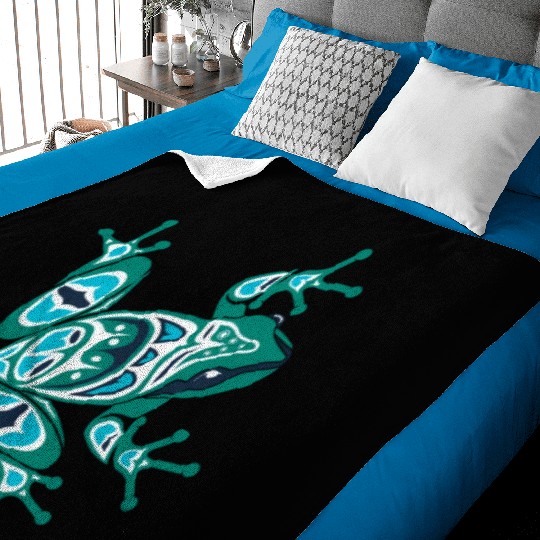 Native American Indian Style Frog Pacific Northwes Baby Blankets