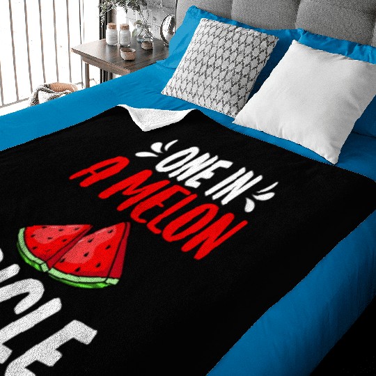 One In A Melon Uncle Watermelon Family Baby Blankets