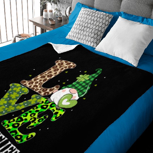Midwife Love St PatricDay Gnome Leopard Baby Blankets