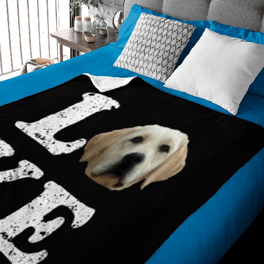 I Love My Yellow Lab Labrador Retriever Dog Baby Blankets