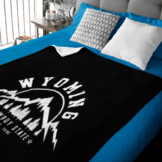 Wyoming The Cowboy State Est 1890 Mountains Baby Blankets