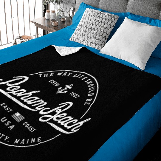 Nautical Anchor Popham Beach Maine Travel Vacation Baby Blankets