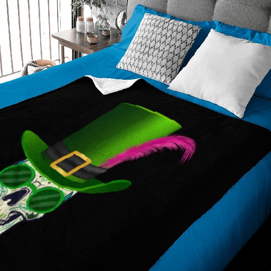 Sugar Skull Saint PatricDay Of Dead Baby Blankets