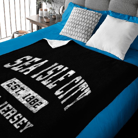 Sea Isle City New Jersey Nj Established Sports Baby Blankets
