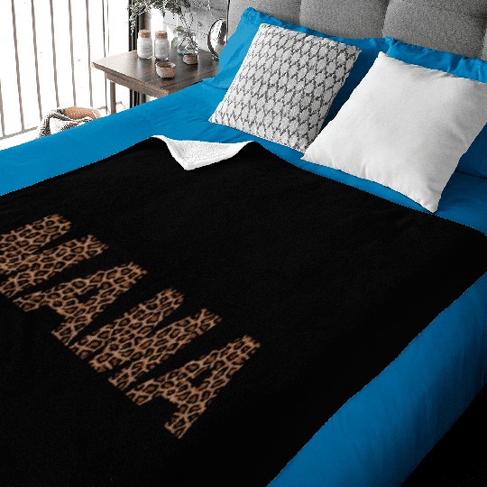 Mama mother's day Leopard design Baby Blankets