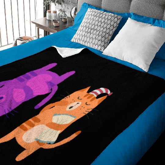 Cats Nap Napping Kitties Hugging Pillows Baby Blankets