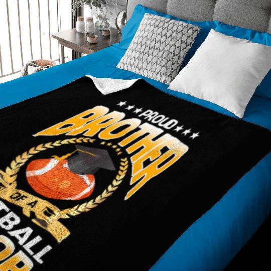 Proud Brother Of A Football Senior 2023 Graduation Baby Blankets