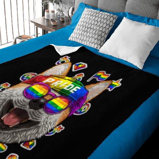 Lgbt Shiba Inu Gay Pride Month Dog Rainbow Lesbian Baby Blankets