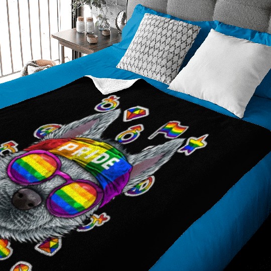 Lgbt Husky Gay Pride Month Dog Rainbow Lesbian Baby Blankets