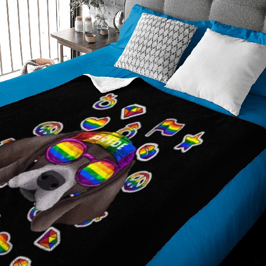 Lgbt Pointer Gay Pride Month Dog Rainbow Lesbian Baby Blankets