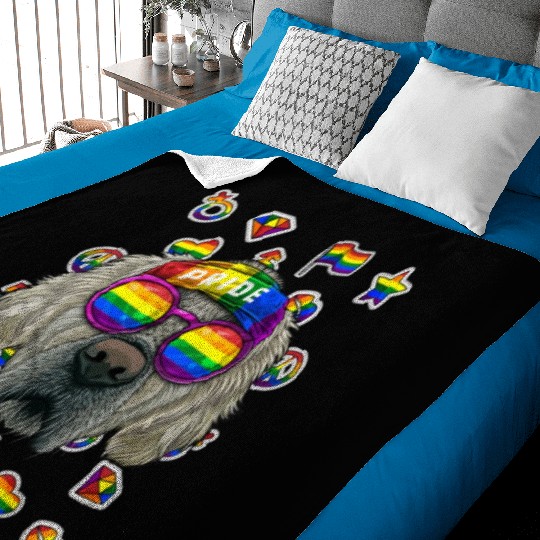 Lgbt Golden Retriever Gay Pride Month Dog Rainbow Baby Blankets