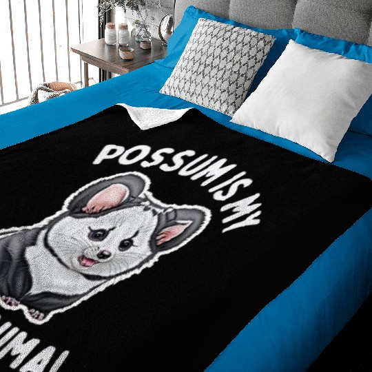 Possum is My Spirit Animal Baby Blankets