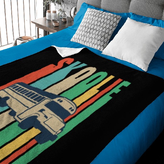 Skoolie Design For A School Bus Lover Baby Blankets