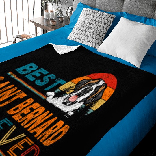 Vintage Best Saint Bernard Dad Ever Father's Day Baby Blankets