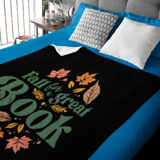 Fall For A Great Book Reading Librarian Autumn Baby Blankets