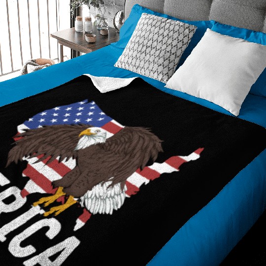 Us Flag Merica Pride Patriot Proud American Bald Baby Blankets
