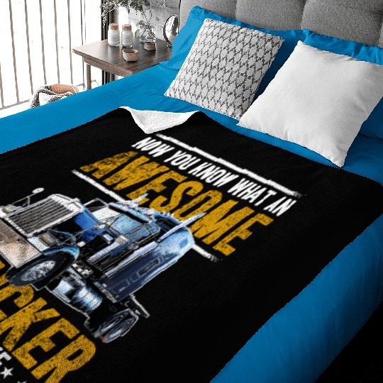 Awesome Trucker Big Rig Semi-Trailer Truck Driver Baby Blankets