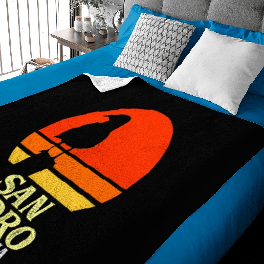 San Pedro California Beach Seagull Baby Blankets