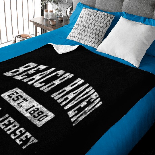 Beach Haven New Jersey Nj Established Sports Baby Blankets