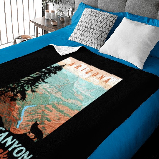 Grand Canyon National Park Arizonna Wpa Style Baby Blankets