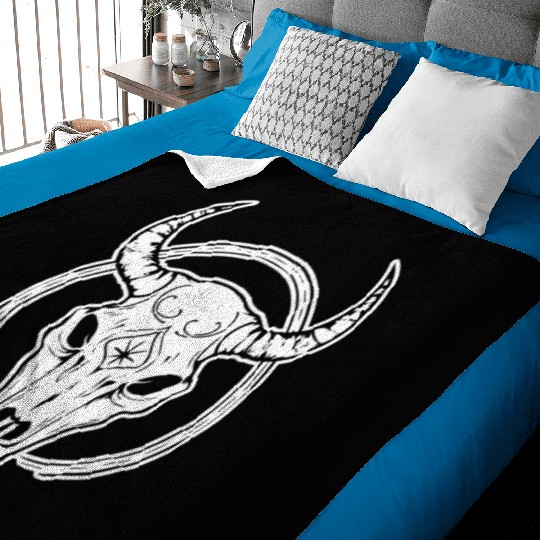 Cow Skull Boho Baby Blankets