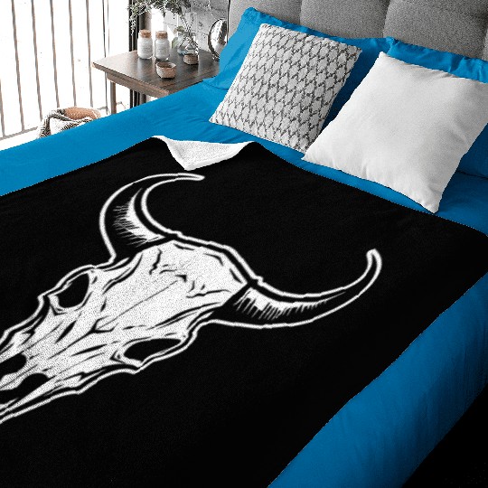 Cow Skull Boho Baby Blankets