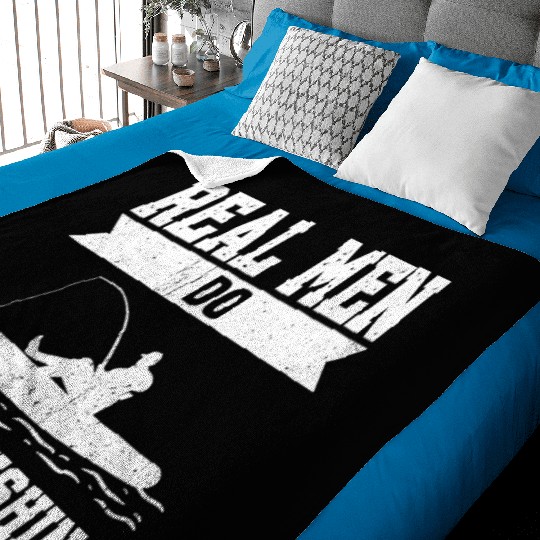 Real Men Do Kayak Fishing Baby Blankets