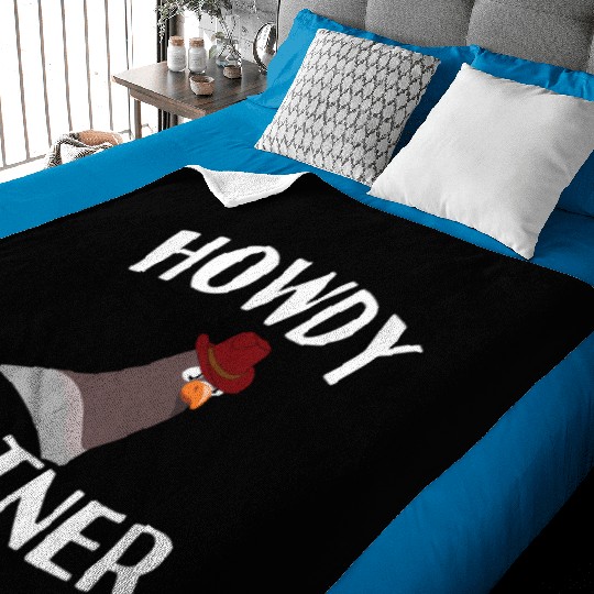 Howdy Partner Pigeon Cowboy Baby Blankets