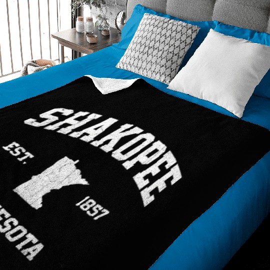 Shakopee Minnesota Mn State Athletic Style Baby Blankets