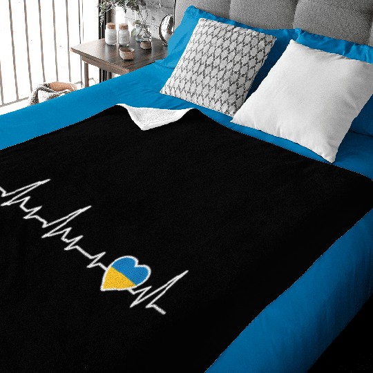 Ukrainian Flag Ukrainian Herzschlag Baby Blankets