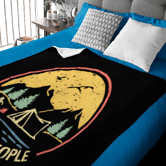 Love Camping I Hate People Hiking Saying Baby Blankets