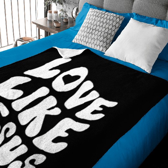 Catholic Christian Love Like Jesus Preppy Groovy Baby Blankets